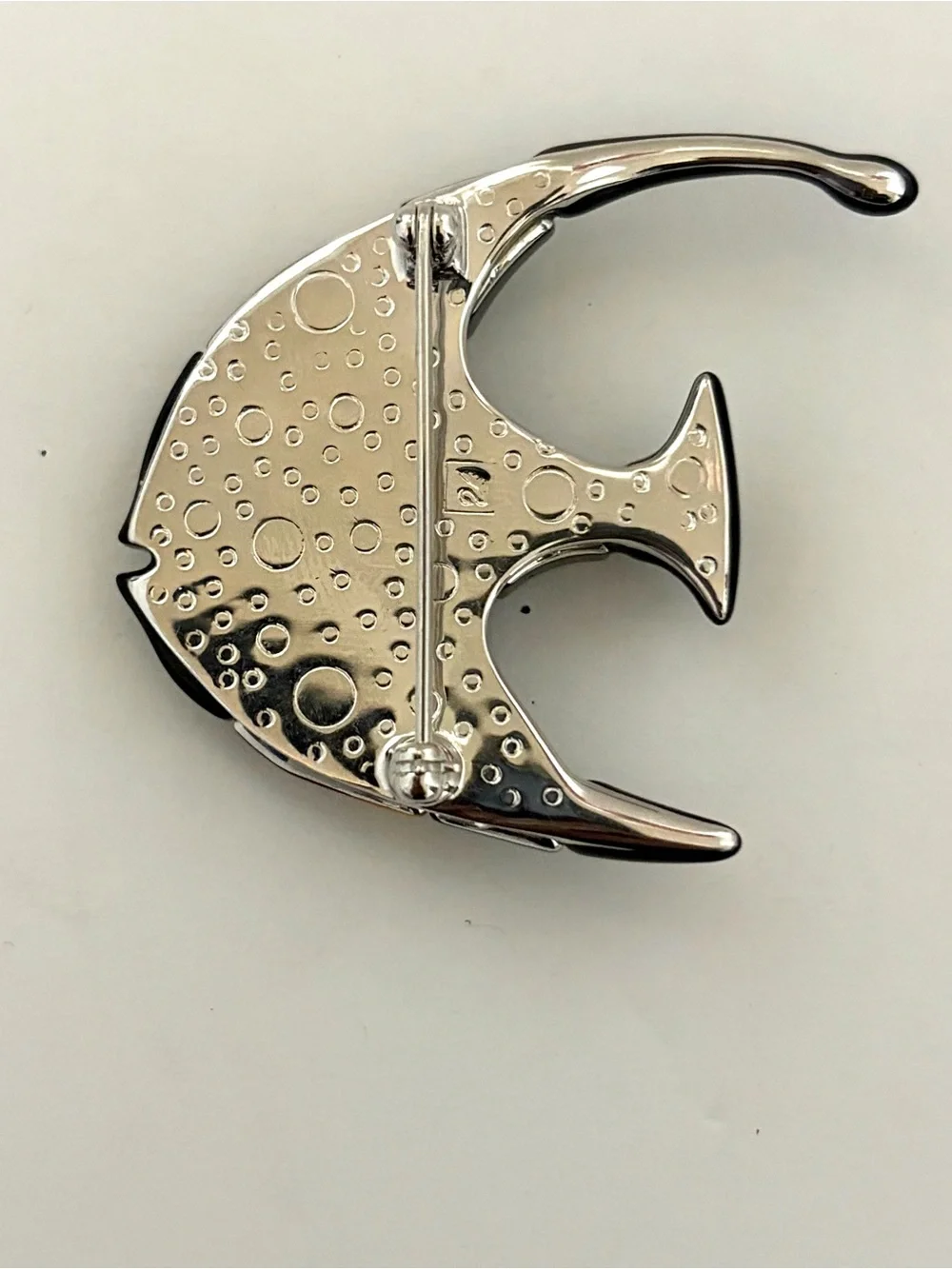 SWAROVSKI Black Exotic Calabar Rainbow Angelfish Fish Brooch Pin Retired